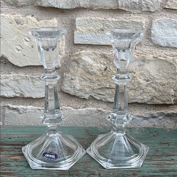 Other - Vintage 24% lead crystal candle holders were manufactured in the USA.